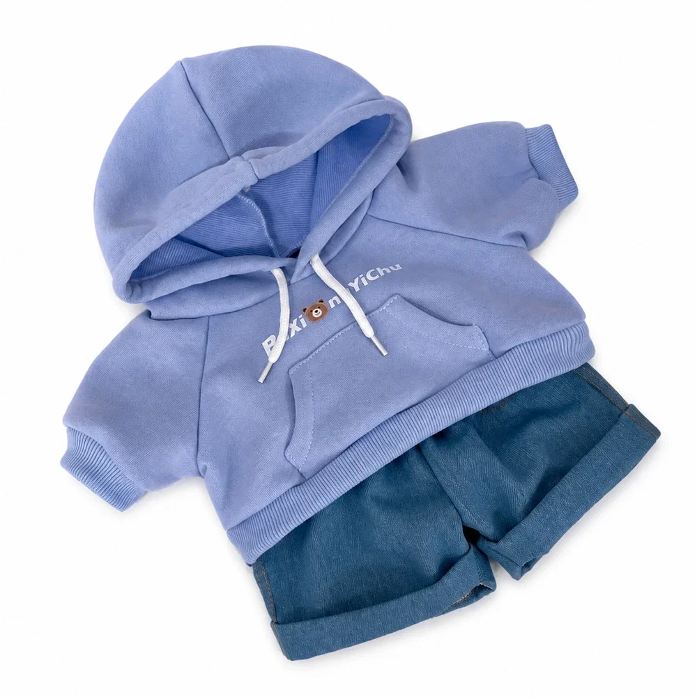 Blue Sweatshirt & Denim Jeans for Bartholomew Bear Plush – 6 Inch [BXYC-38-6IN]